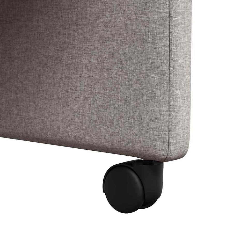 Eetstoelen met wielen 2 pcs Taupe 57 x 66 x 94 cm Stof