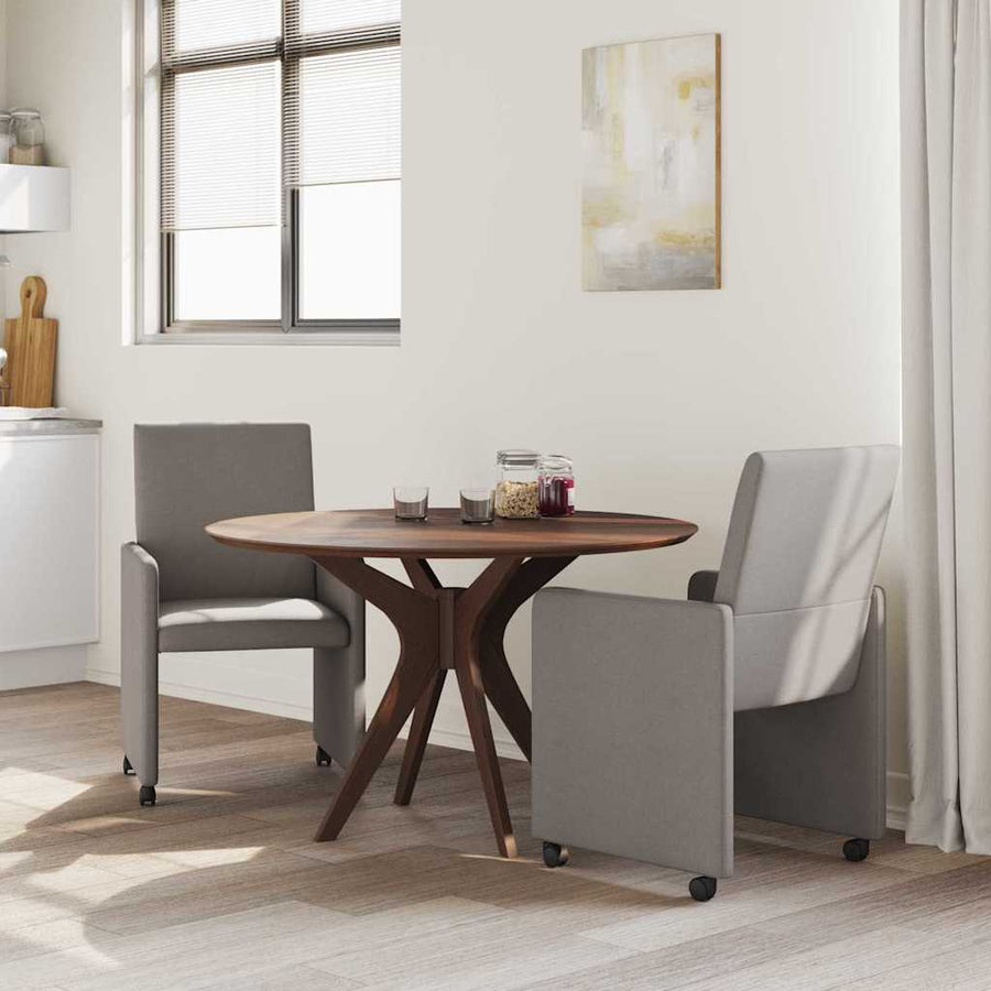 Eetstoelen met wielen 2 pcs Taupe 57 x 66 x 94 cm Stof