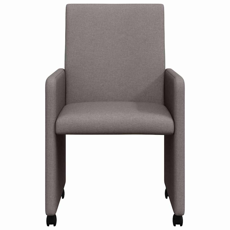Eetstoelen met wielen 2 pcs Taupe 57 x 66 x 94 cm Stof