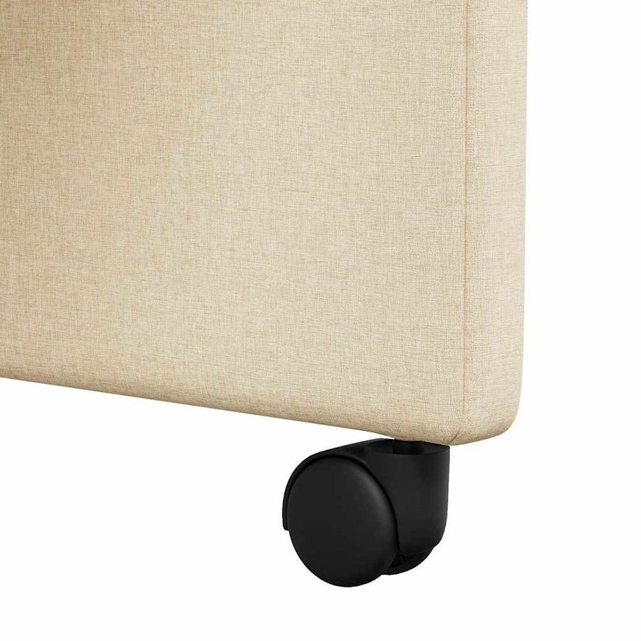 Eetstoelen met wielen 2 pcs Crème 57 x 66 x 94 cm Stof