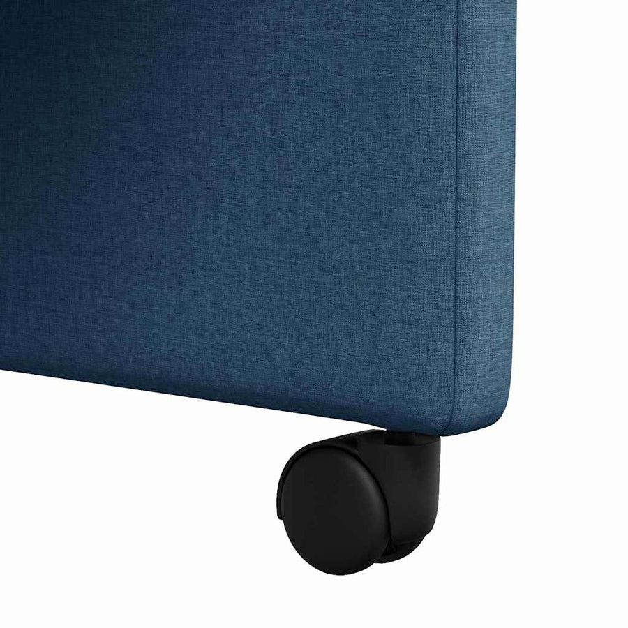 Dining Stoelen met Wielen 2 pcs Blauw 57 x 66 x 94 cm Stof