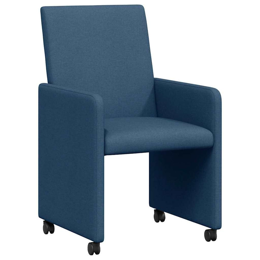 Dining Stoelen met Wielen 2 pcs Blauw 57 x 66 x 94 cm Stof