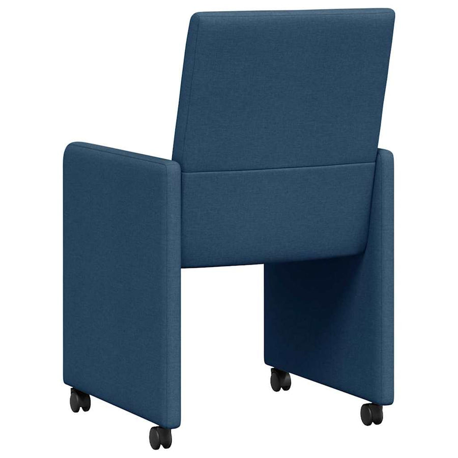 Dining Stoelen met Wielen 2 pcs Blauw 57 x 66 x 94 cm Stof