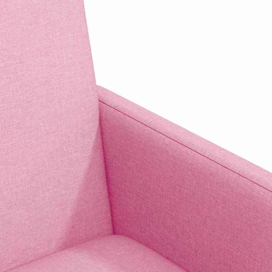 Eetstoelen met wielen 2 pcs Roze 57 x 66 x 94 cm Stof