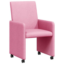 Eetstoelen met wielen 2 pcs Roze 57 x 66 x 94 cm Stof