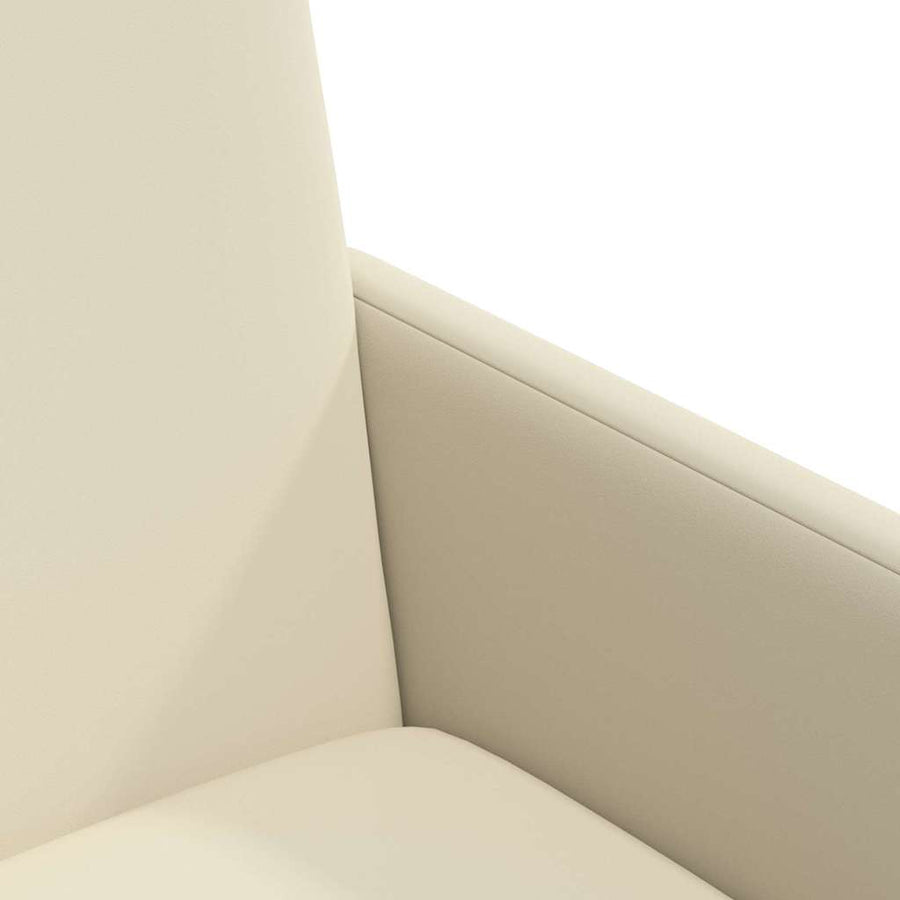 Eetstoelen met wielen 2 pcs Crème 57 x 66 x 94 cm Kunstleer