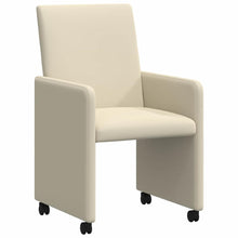 Eetstoelen met wielen 2 pcs Crème 57 x 66 x 94 cm Kunstleer