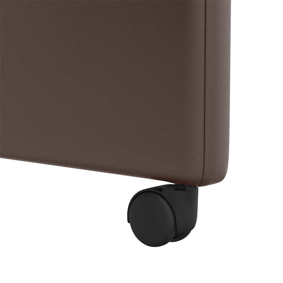 Eetstoelen met wielen 2 pcs Bruin 57 x 66 x 94 cm Kunstleer