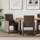 Dining Chairs with Wheels 2 pcs Brown 57 x 66 x 94 cm