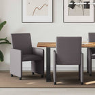 Dining Chairs with Wheels 2 pcs Grey 57 x 66 x 94 cm
