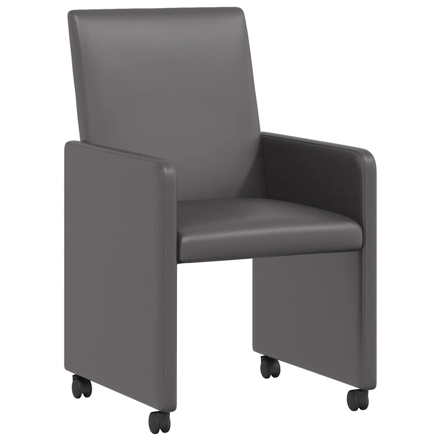 Eetstoelen met wielen 2 pcs Grijs 57 x 66 x 94 cm Kunstleer