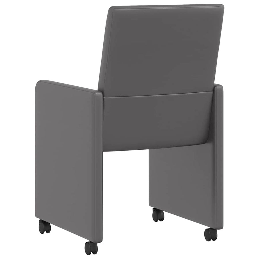 Eetstoelen met wielen 2 pcs Grijs 57 x 66 x 94 cm Kunstleer