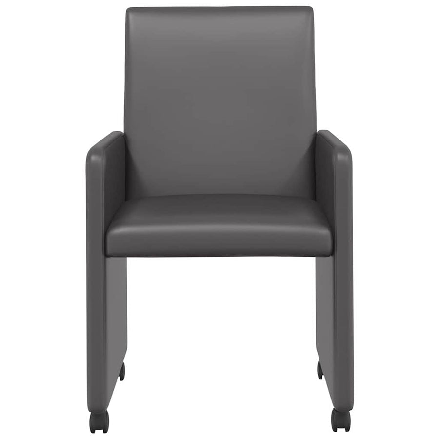 Eetstoelen met wielen 2 pcs Grijs 57 x 66 x 94 cm Kunstleer