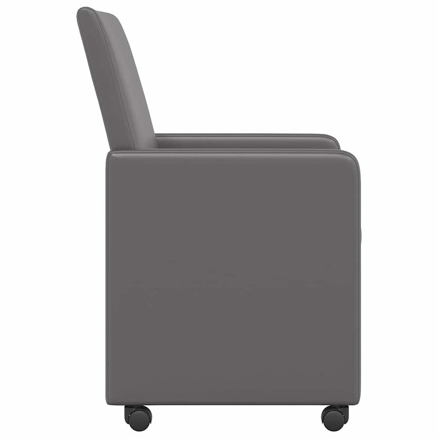 Eetstoelen met wielen 2 pcs Grijs 57 x 66 x 94 cm Kunstleer