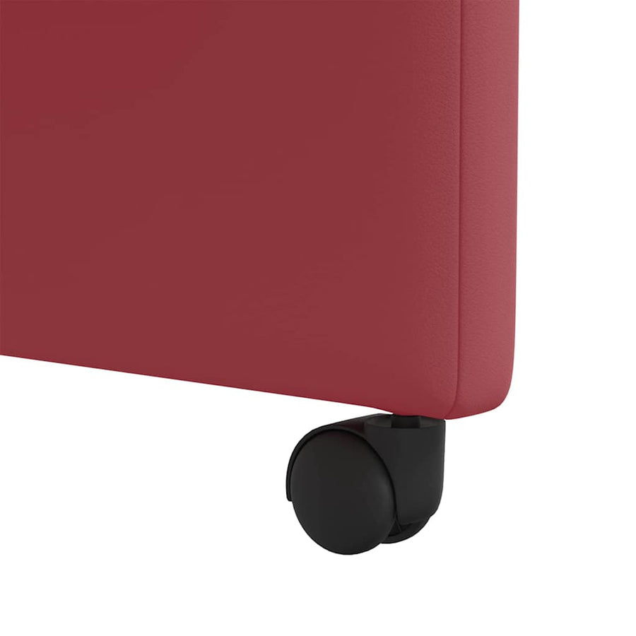 Eetstoelen met wielen 2 pcs Wijnrood 57 x 66 x 94 cm Kunstleer