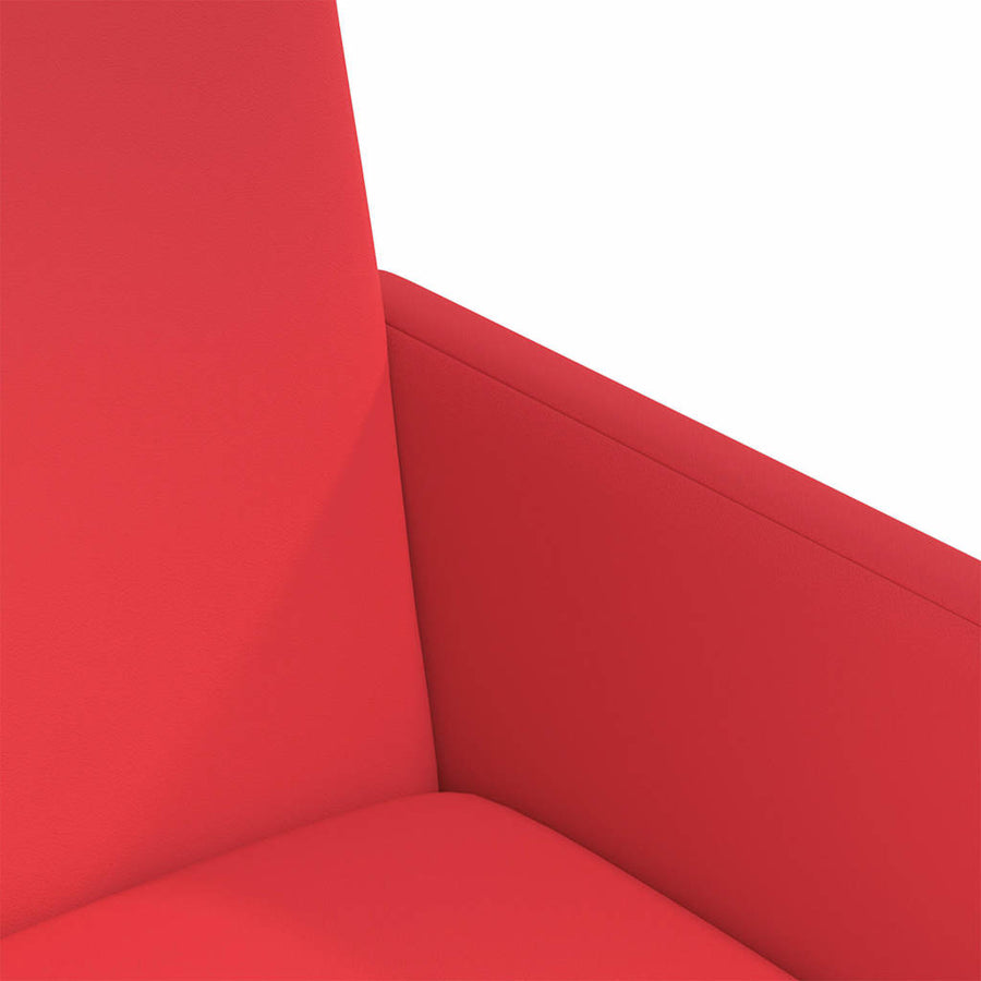 Eetstoelen met wielen 2 pcs Rood 57 x 66 x 94 cm Kunstleer
