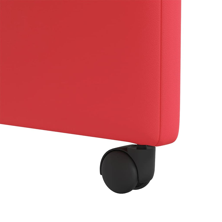 Eetstoelen met wielen 2 pcs Rood 57 x 66 x 94 cm Kunstleer