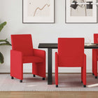 Dining Chairs with Wheels 2 pcs Red 57 x 66 x 94 cm