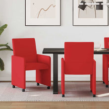 Eetstoelen met wielen 2 pcs Rood 57 x 66 x 94 cm Kunstleer