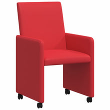 Eetstoelen met wielen 2 pcs Rood 57 x 66 x 94 cm Kunstleer