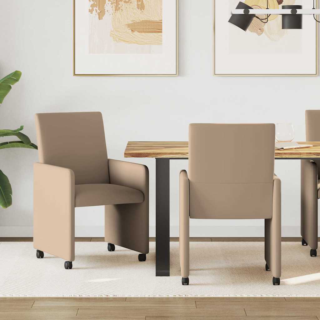 Eetstoelen 2 pcs Cappuccino 57 x 66 x 94 cm Kunstleer