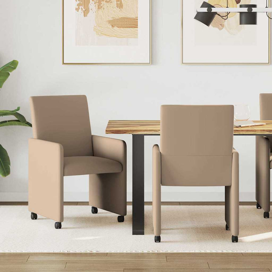 Eetstoelen 2 pcs Cappuccino 57 x 66 x 94 cm Kunstleer