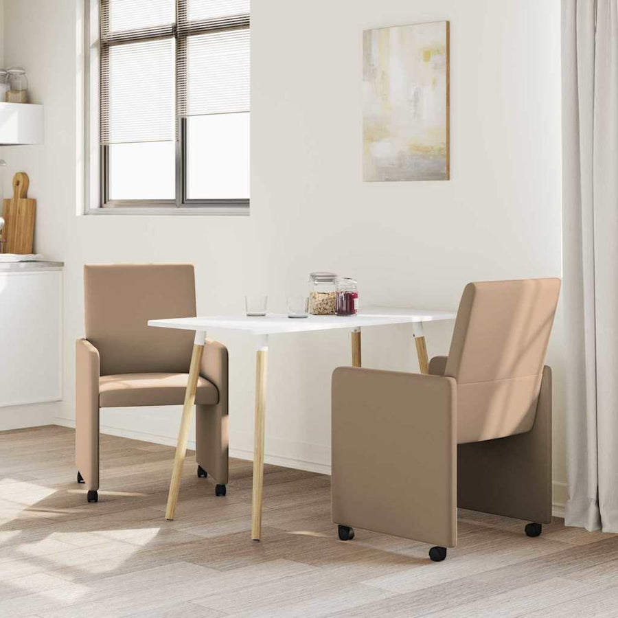 Eetstoelen 2 pcs Cappuccino 57 x 66 x 94 cm Kunstleer