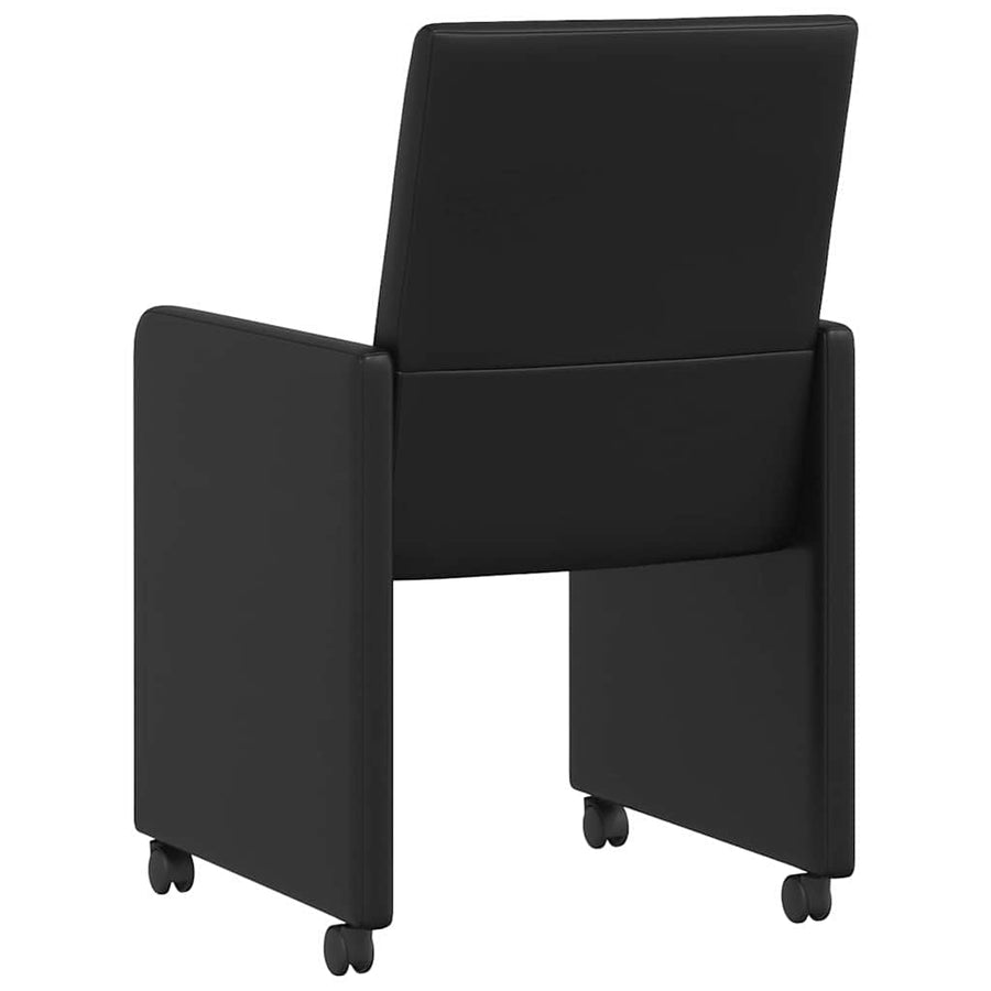 Eetstoelen met wielen 2 pcs Zwart 57 x 66 x 94 cm Kunstleer