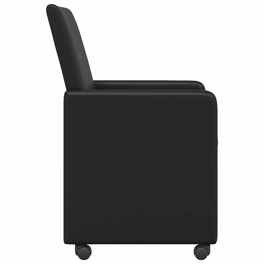 Eetstoelen met wielen 2 pcs Zwart 57 x 66 x 94 cm Kunstleer