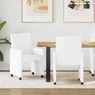 Dining Chairs with Wheels 2 pcs White 57 x 66 x 94 cm