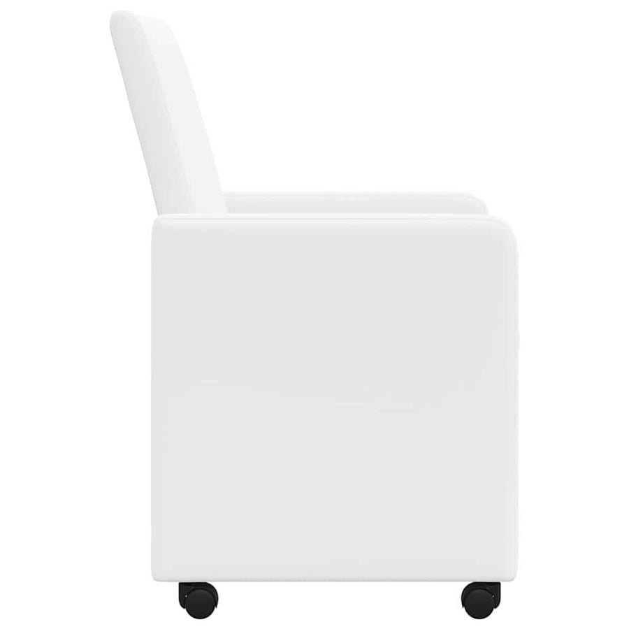 Eetstoelen met wielen 2 pcs Wit 57 x 66 x 94 cm Kunstleer