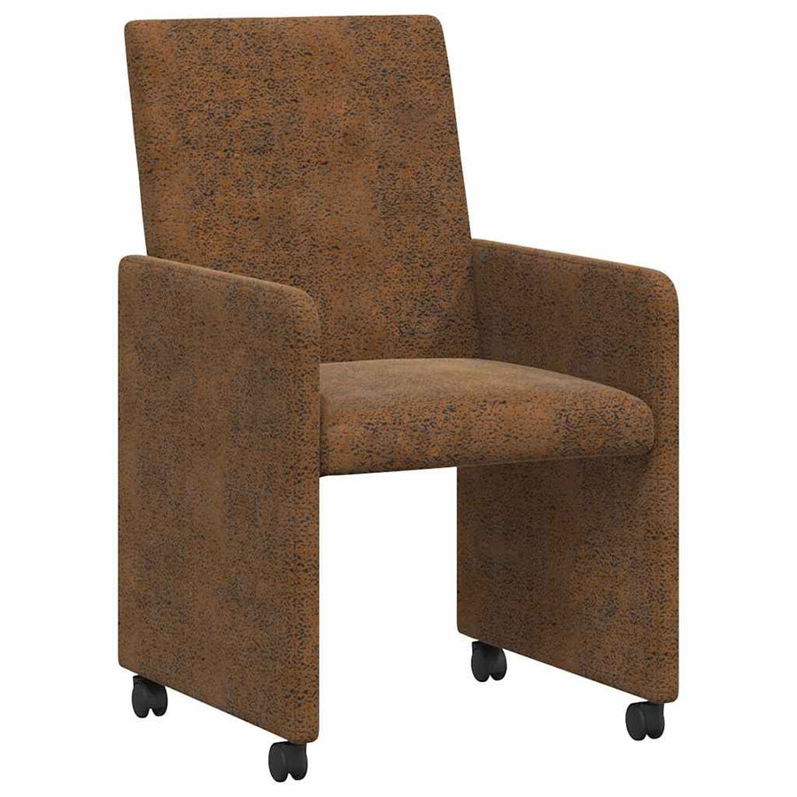 Eetstoelen 2 pcs Bruin 57 x 66 x 94 cm Faux suede leer