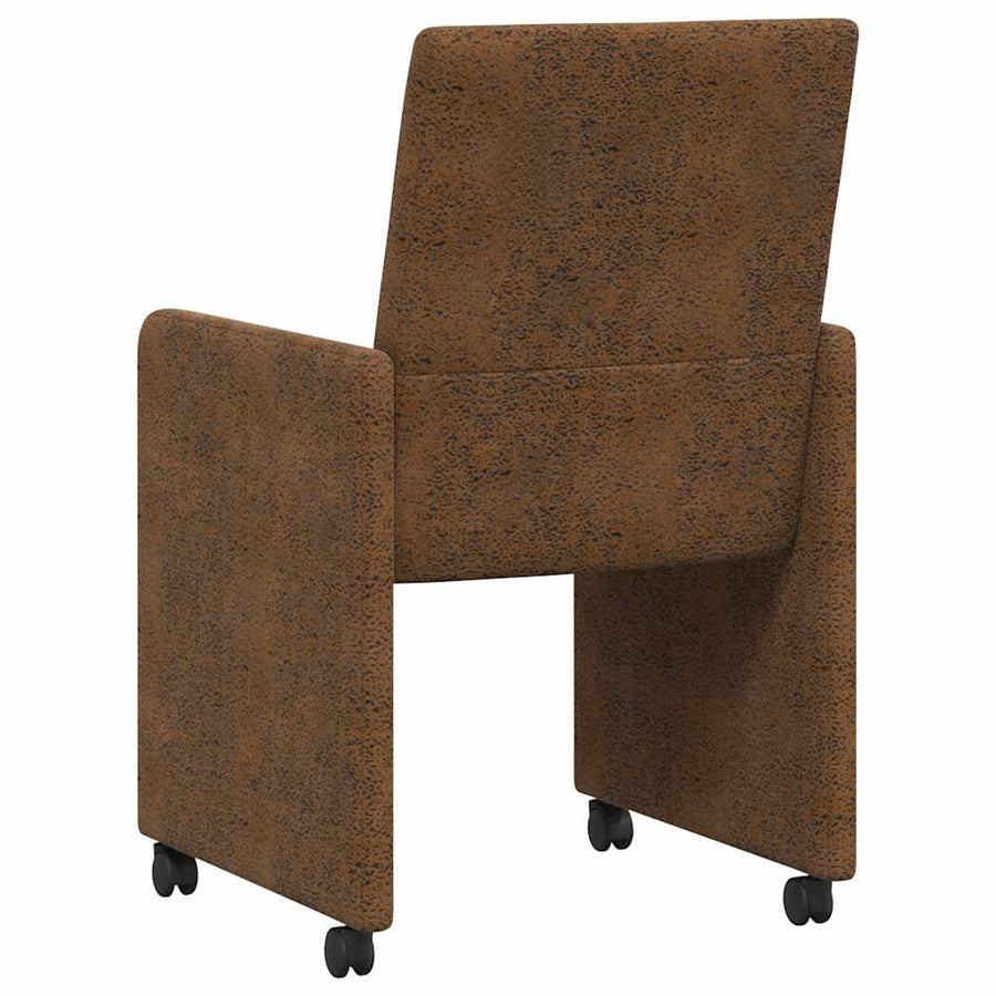 Eetstoelen 2 pcs Bruin 57 x 66 x 94 cm Faux suede leer