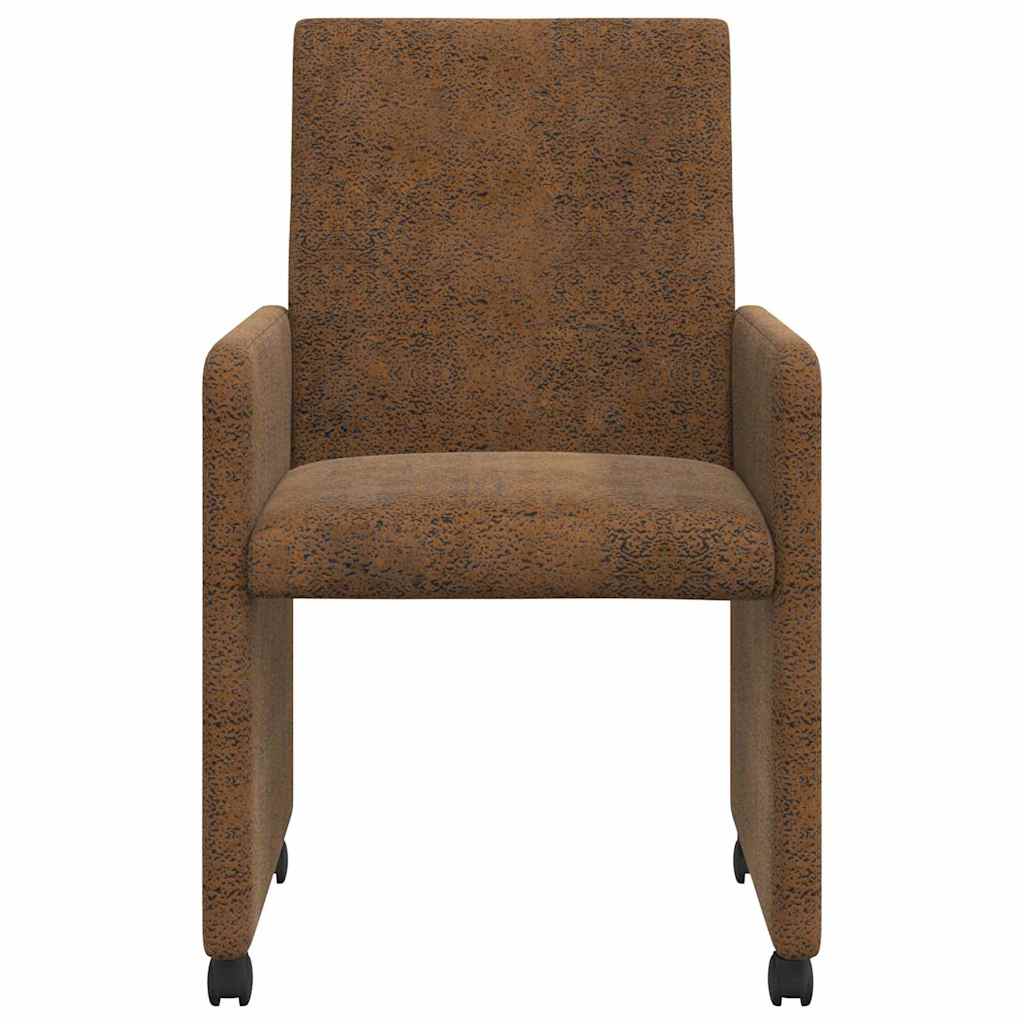 Eetstoelen 2 pcs Bruin 57 x 66 x 94 cm Faux suede leer
