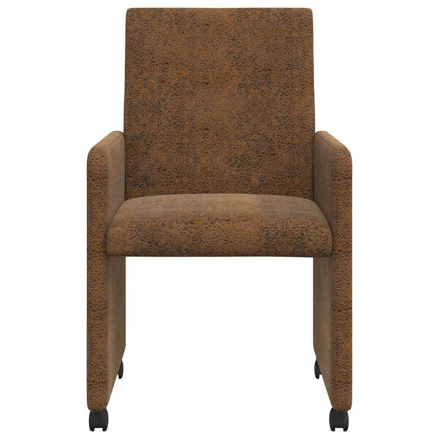 Eetstoelen 2 pcs Bruin 57 x 66 x 94 cm Faux suede leer