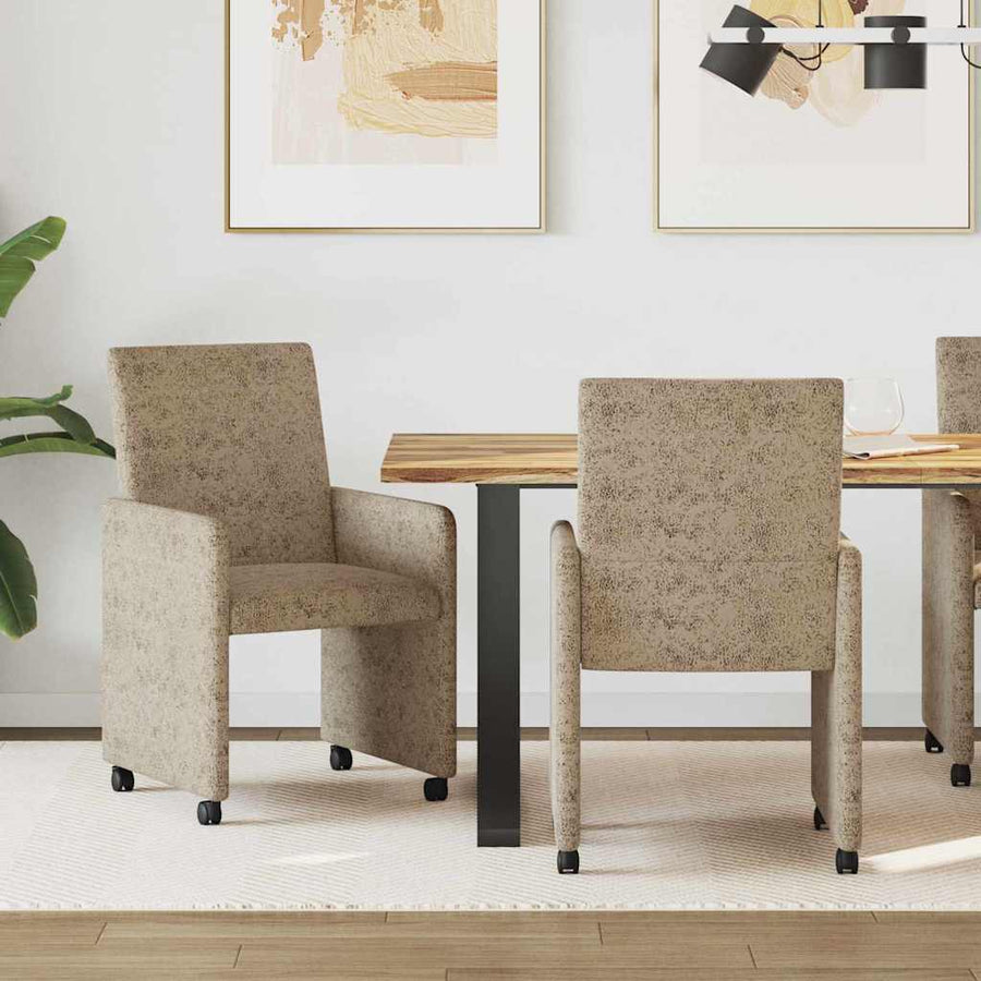 Eetstoelen 2 pcs Lichtgrijs 57 x 66 x 94 cm Faux suede leer