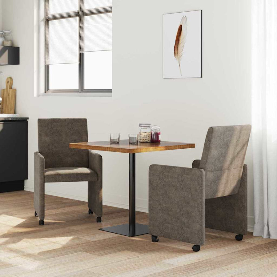 Eetstoelen 2 pcs Donkergrijs 57 x 66 x 94 cm Faux suede leer
