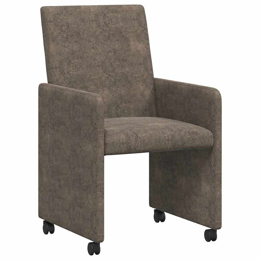 Eetstoelen 2 pcs Donkergrijs 57 x 66 x 94 cm Faux suede leer