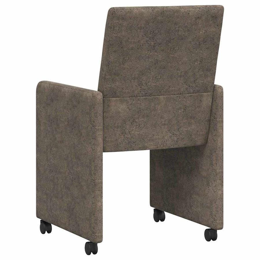 Eetstoelen 2 pcs Donkergrijs 57 x 66 x 94 cm Faux suede leer