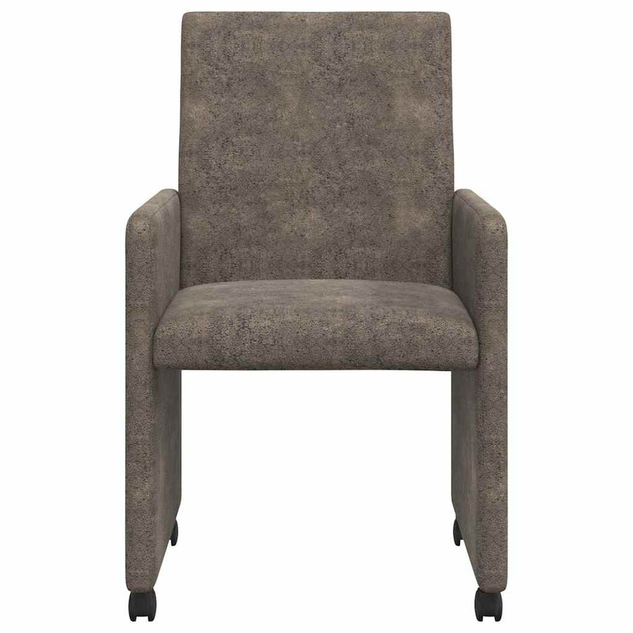Eetstoelen 2 pcs Donkergrijs 57 x 66 x 94 cm Faux suede leer