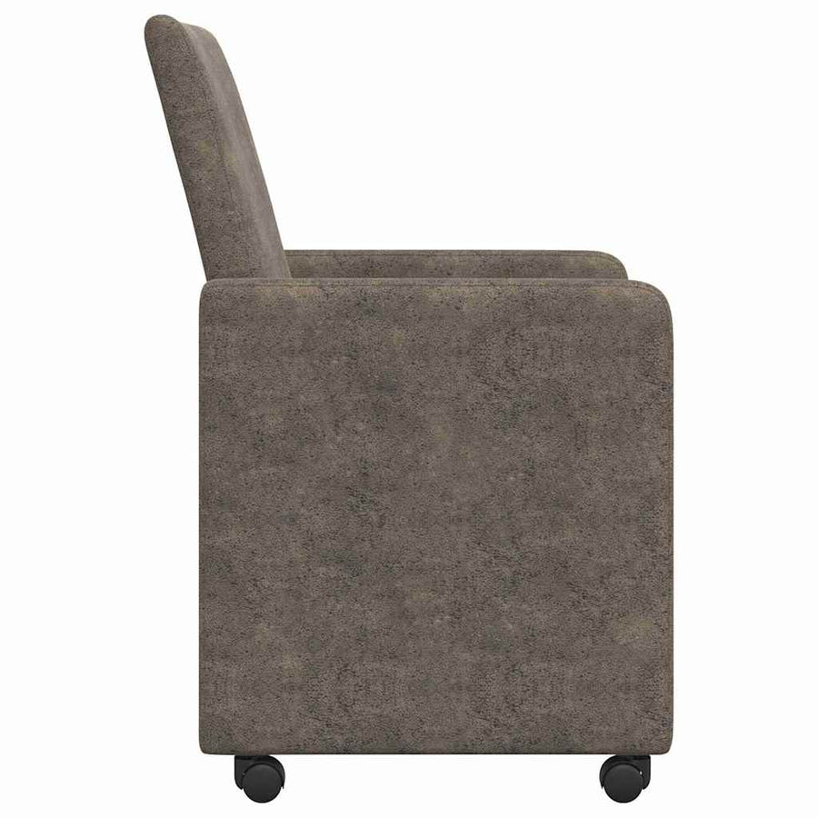 Eetstoelen 2 pcs Donkergrijs 57 x 66 x 94 cm Faux suede leer