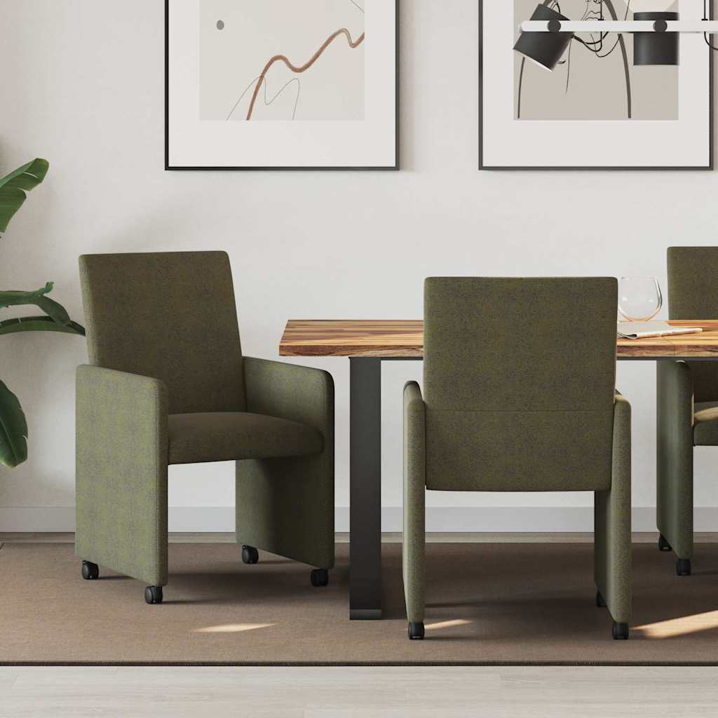 Eetstoelen 2 pcs Leger groen 57 x 66 x 94 cm Faux suede leer