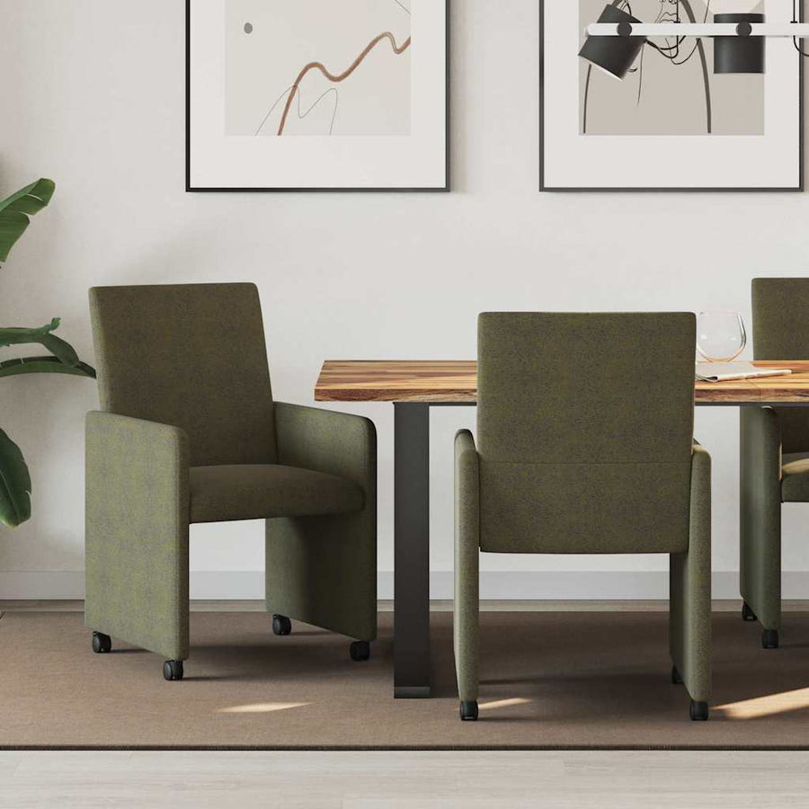 Eetstoelen 2 pcs Leger groen 57 x 66 x 94 cm Faux suede leer
