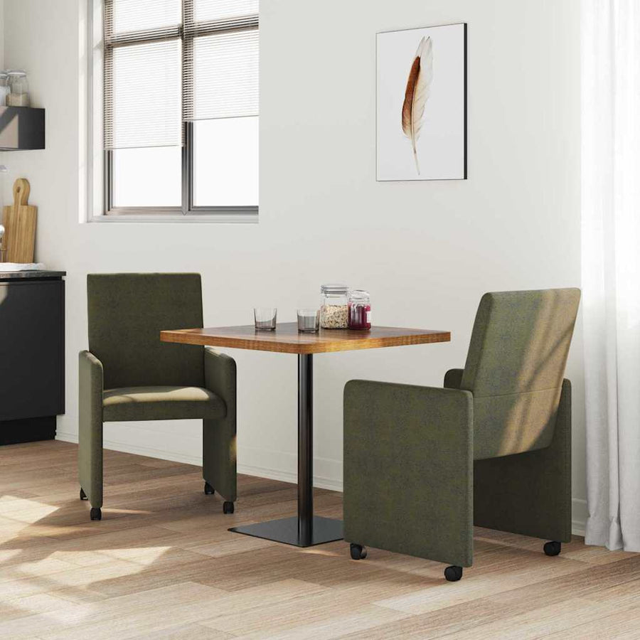 Eetstoelen 2 pcs Leger groen 57 x 66 x 94 cm Faux suede leer