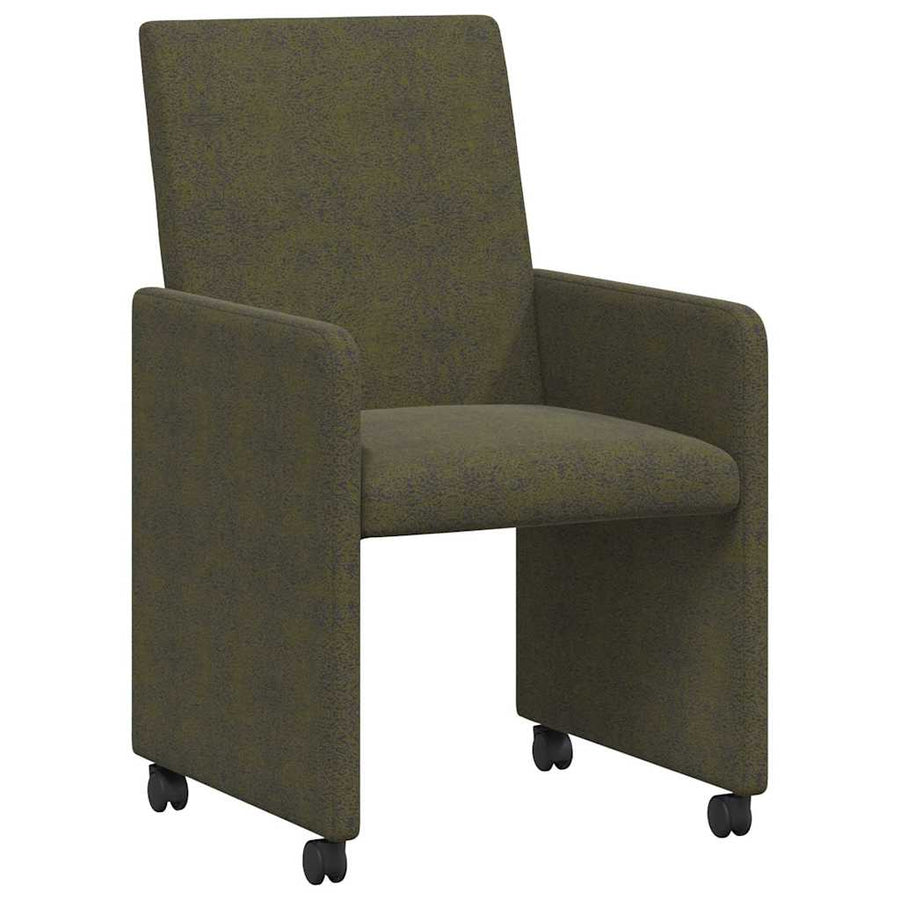 Eetstoelen 2 pcs Leger groen 57 x 66 x 94 cm Faux suede leer