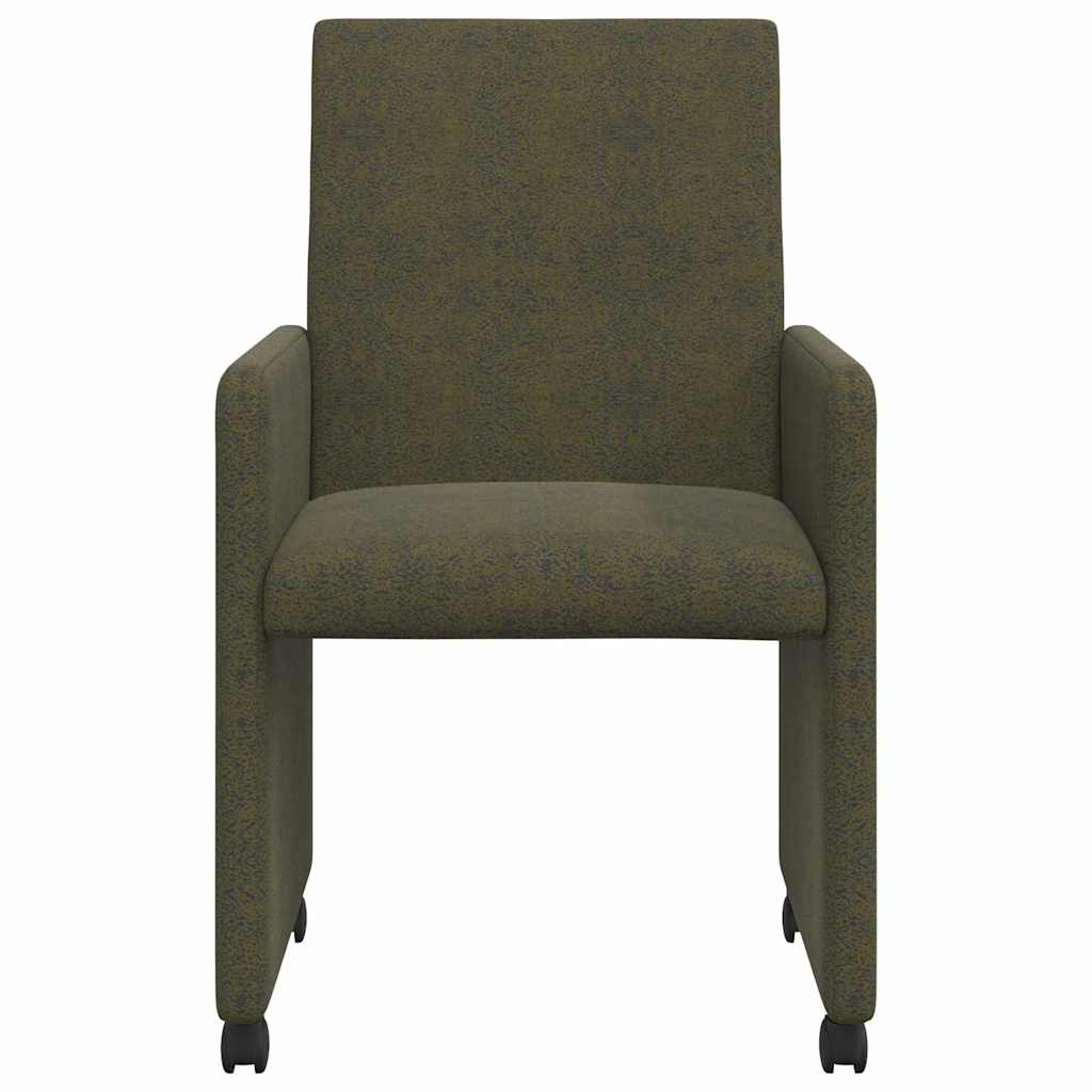 Eetstoelen 2 pcs Leger groen 57 x 66 x 94 cm Faux suede leer