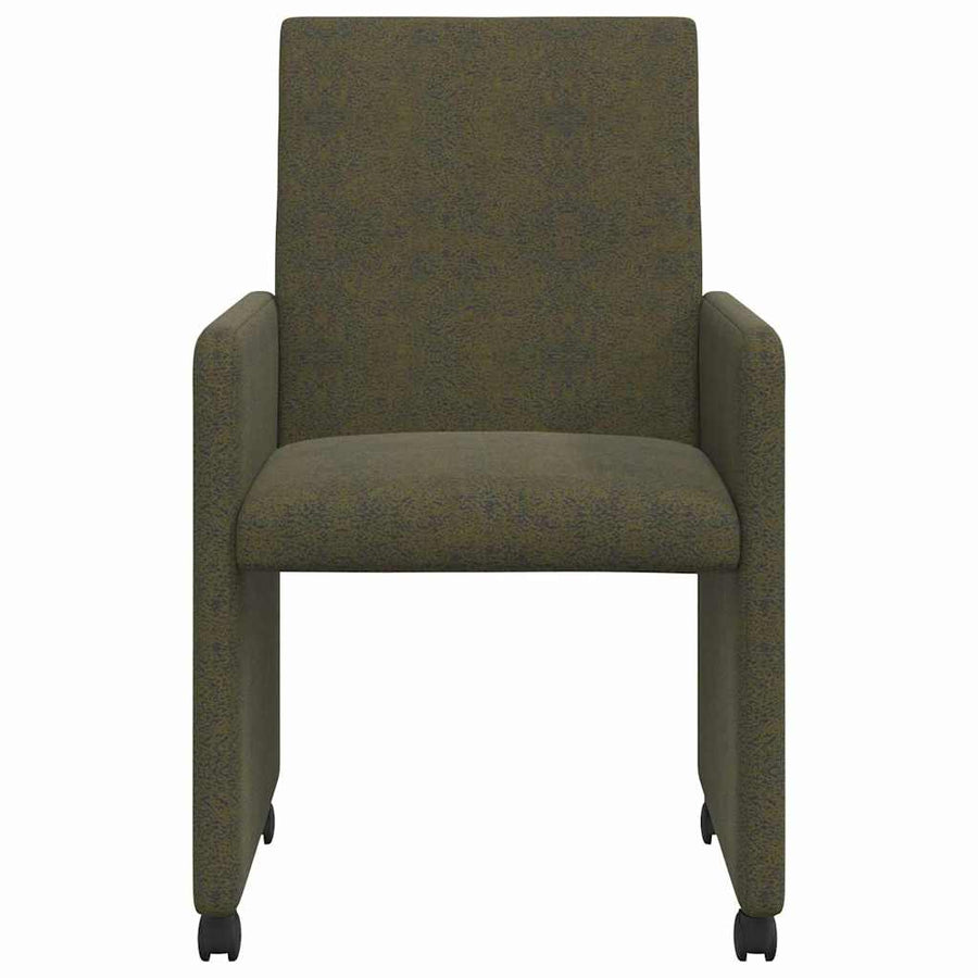 Eetstoelen 2 pcs Leger groen 57 x 66 x 94 cm Faux suede leer