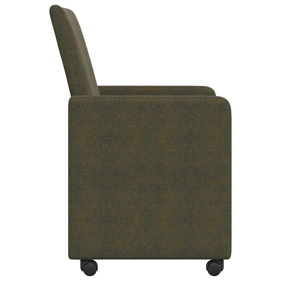 Eetstoelen 2 pcs Leger groen 57 x 66 x 94 cm Faux suede leer
