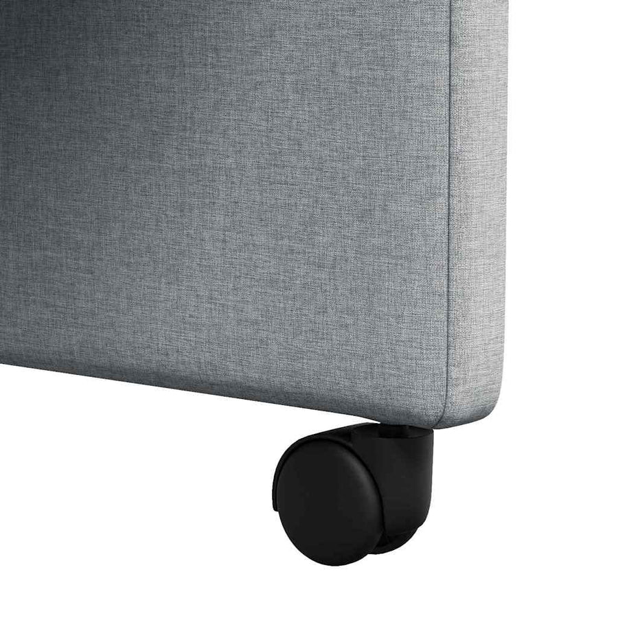 Eetstoelen met wielen 2 pcs Lichtgrijs 58 x 65 x 94 cm Stof
