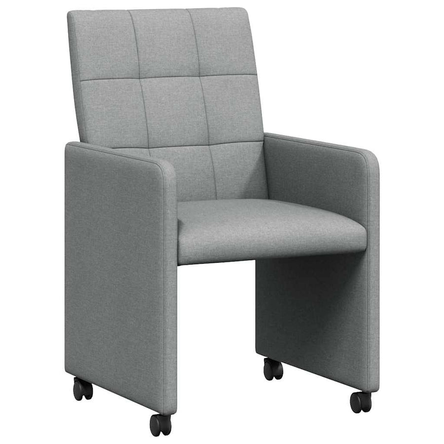 Eetstoelen met wielen 2 pcs Lichtgrijs 58 x 65 x 94 cm Stof